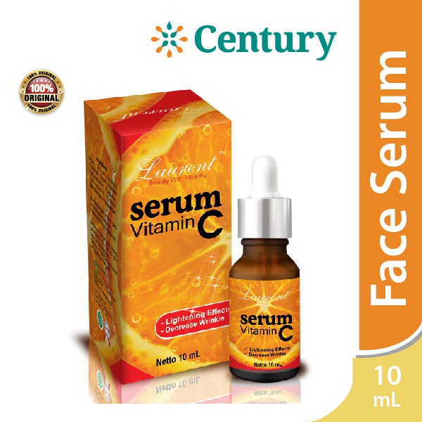 LAURENT SERUM VIT C 10ML / Vitamin C Kulit Wajah / Anti Aging / Noda bekas jerawat komedo / Pelembab