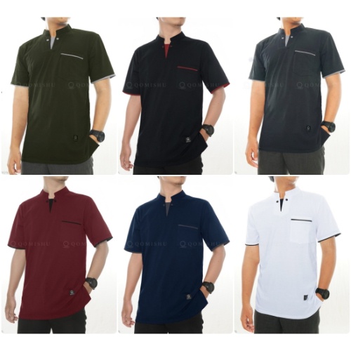 Arka Kaos Kerah Pria - Kaos Polos Pria Casual - Kaos Cotton Combed - Kurta Kaos - Koko Kaos - Tshirt