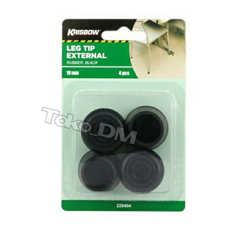 KRISBOW ALAS KAKI BANTALAN KARET MEJA DAN KURSI 1.9 CM 4 PCS