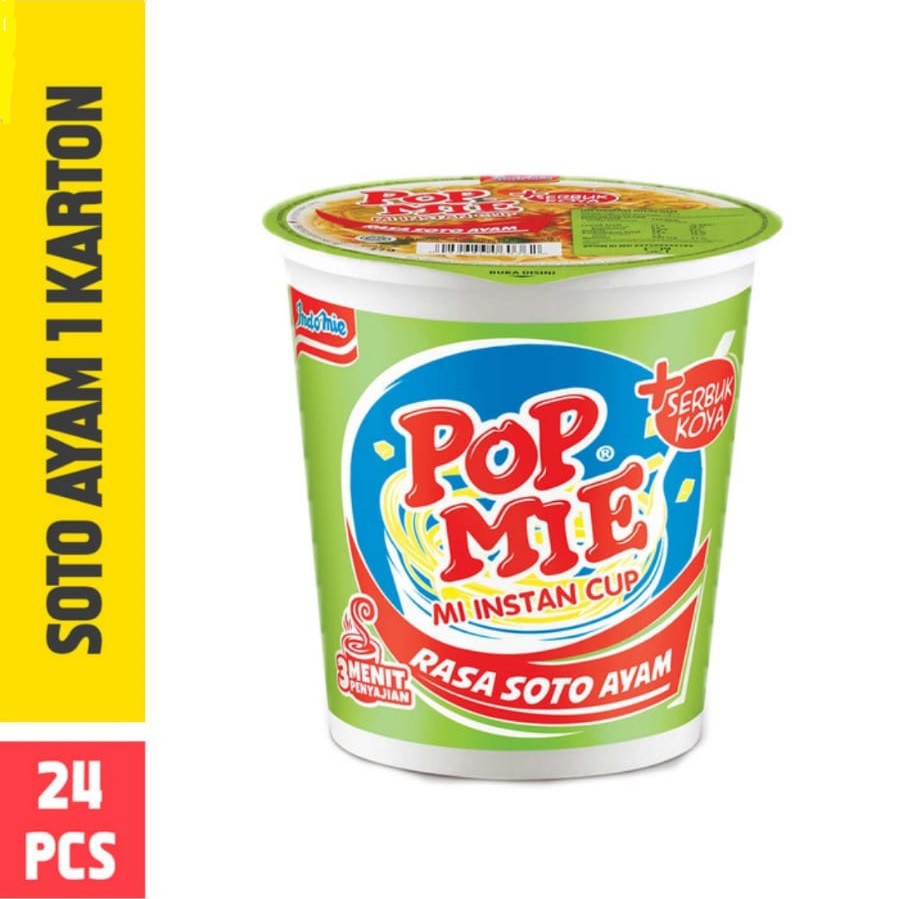 POP MIE KUAH RASA SOTO AYAM + SERBUK KOYA 77GR POPMIE NOODLE SOUP 1 DUS ISI 24