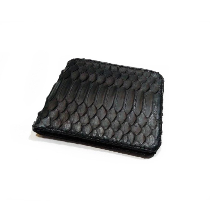 Dompet Pria Kulit Asli Ular Phyton GARANSI 1 TAHUN  Warna Hitam  - Dompet Kulit Pria. Dompet Kulit