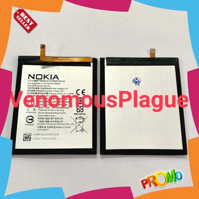 Acc Hp Baterai Nokia 6 Ta 1021 Ta 1033 Ta 1000 Original He316 He317