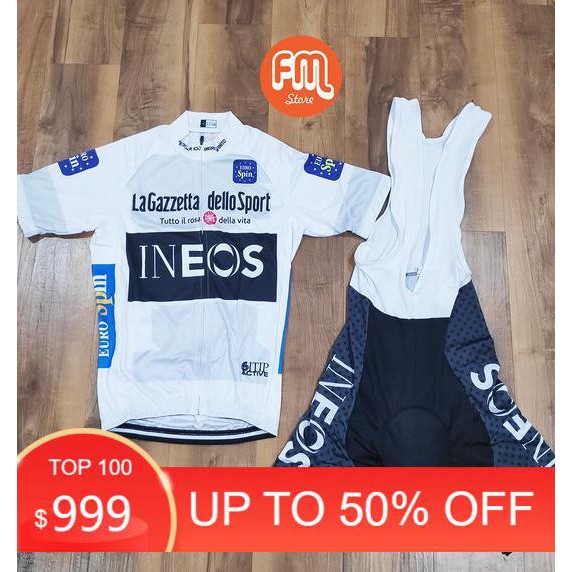 Road Bike Jersey Set Import Team Ineos White Baju Sepeda Rb Mtb Kamyukamyi