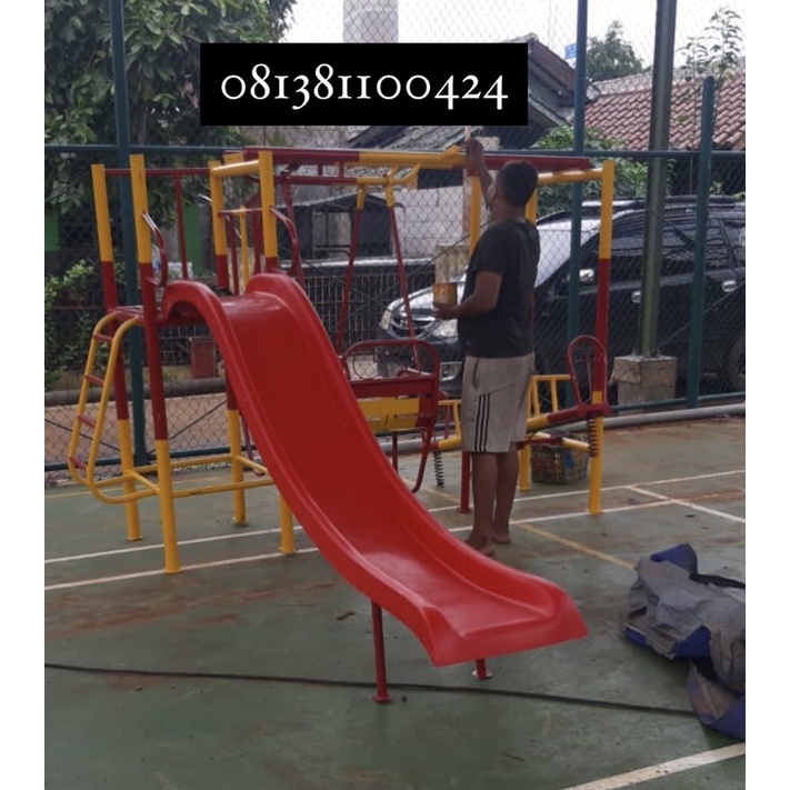 ape luar mainan perosotan set dengan ayunan enjotan mainan anak free ongkir jkt