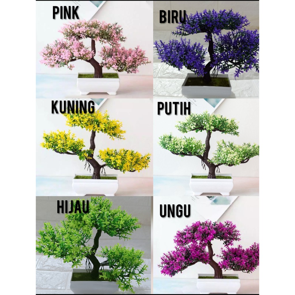 BOS915 Bunga Plastik / Pajangan Bunga Artifisial / Vas Petak-1