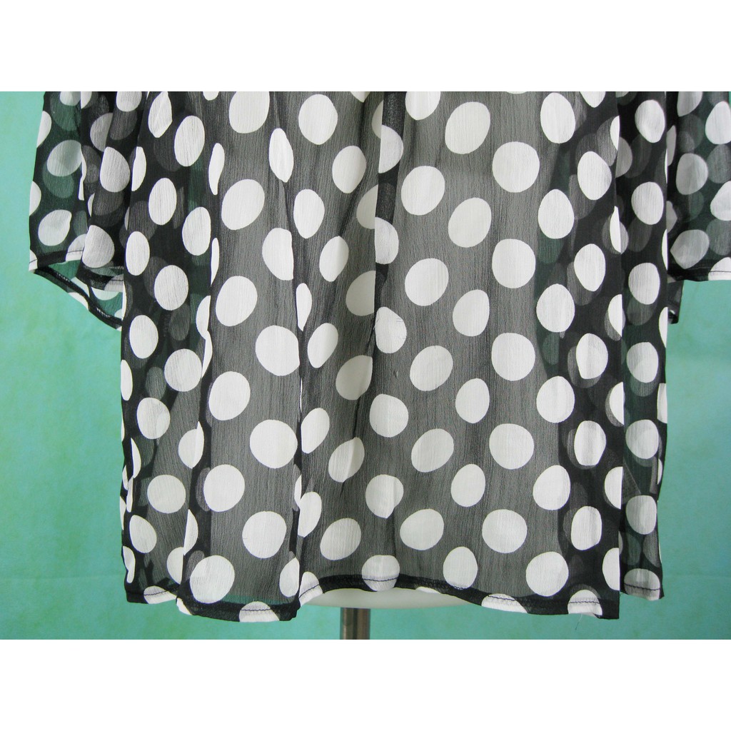 BS-74 (XL) atasan blouse wanita import big size jumbo polkadot