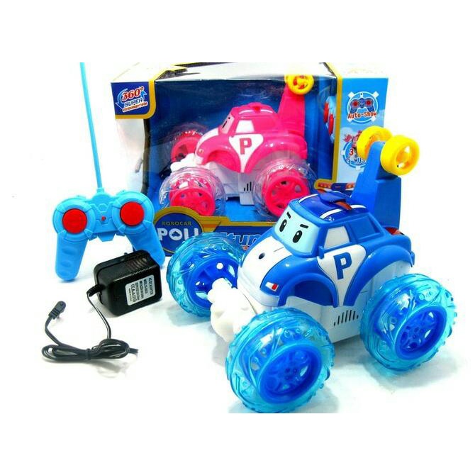 MAINAN MOBIL REMOTE KONTROL RC STUNT CAR ROBOCAR POLI