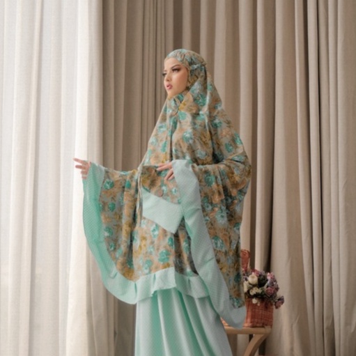 Putri dania mukena rayon premium jumbo / mukena dewasa Salwa  variasi Rempel