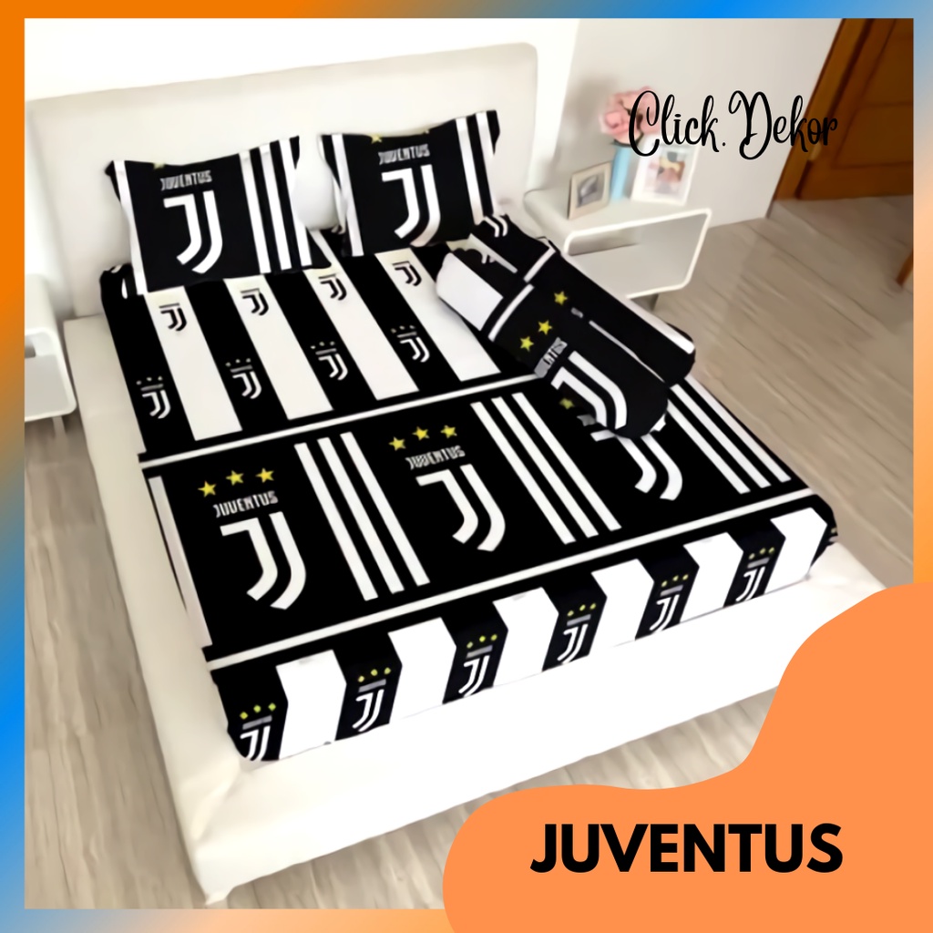 Sprei Lady Rose King - Sprei King ukuran 180x200 tinggi 25 cm Motif Juventus- Sprei Cantik Murah Ant