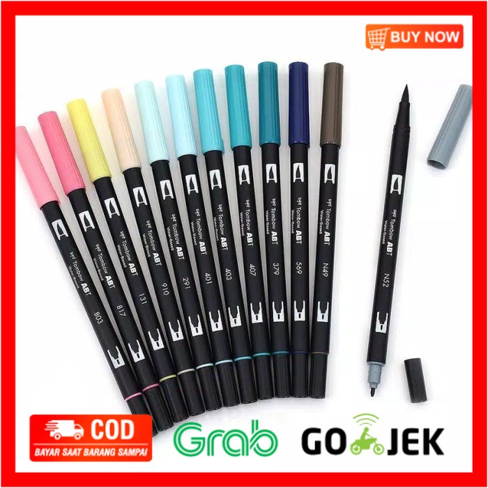

(BISA COD) TOMBOW ABT DUAL BRUSH PEN SET 12 WARNA BARU. BRUSHPEN.
