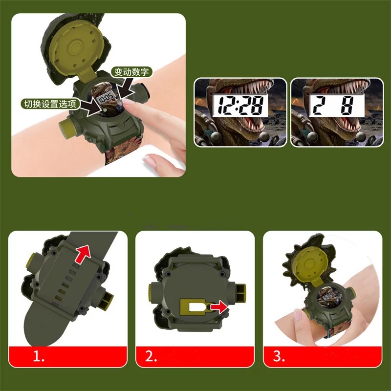 JAM TANGAN DINO ANAK LAKI LAKI PROYEKTOR 24 GAMBAR DINOSAURUS