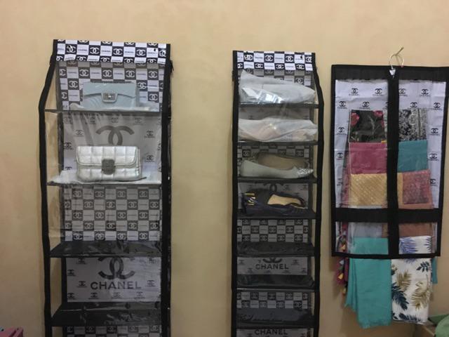 Rak Gantung 3in1 Karakter - Rak Tas - Rak Sepatu - Hanger Jilbab Resleting