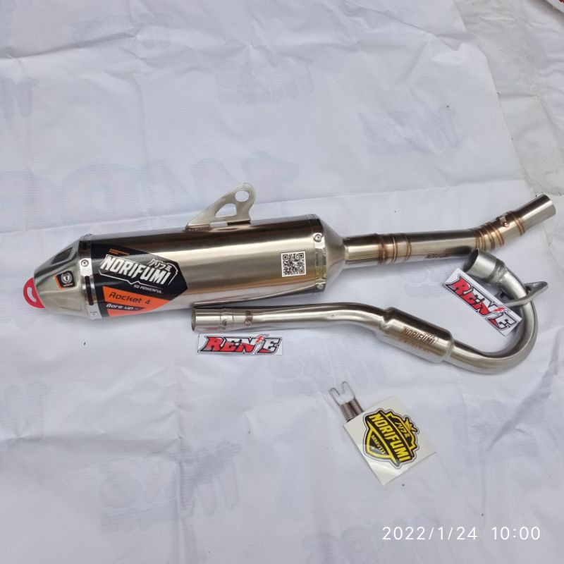 knalpot NORIFUMI ROKET4 SS BOREUP/ STANDAR Motor CRF150,KLX150,D-TRACKER150, WR155,KLX