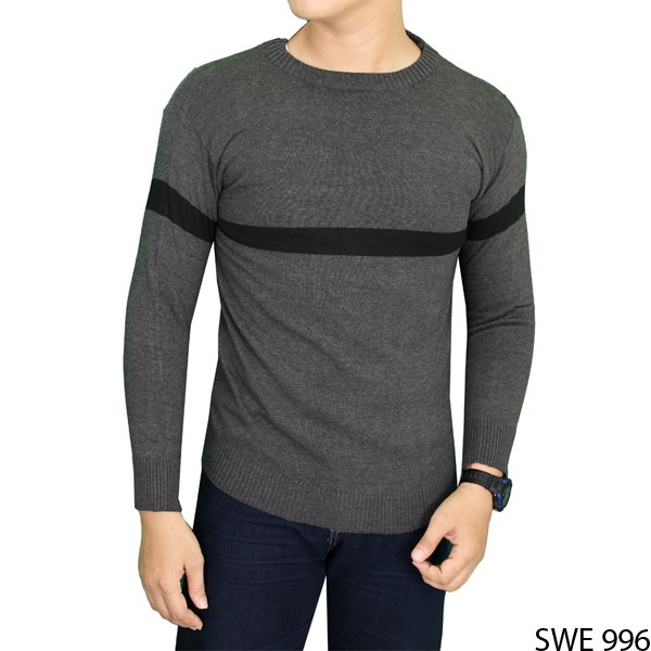 Sweater Modis Pria Rajut Abu Tua – SWE 996