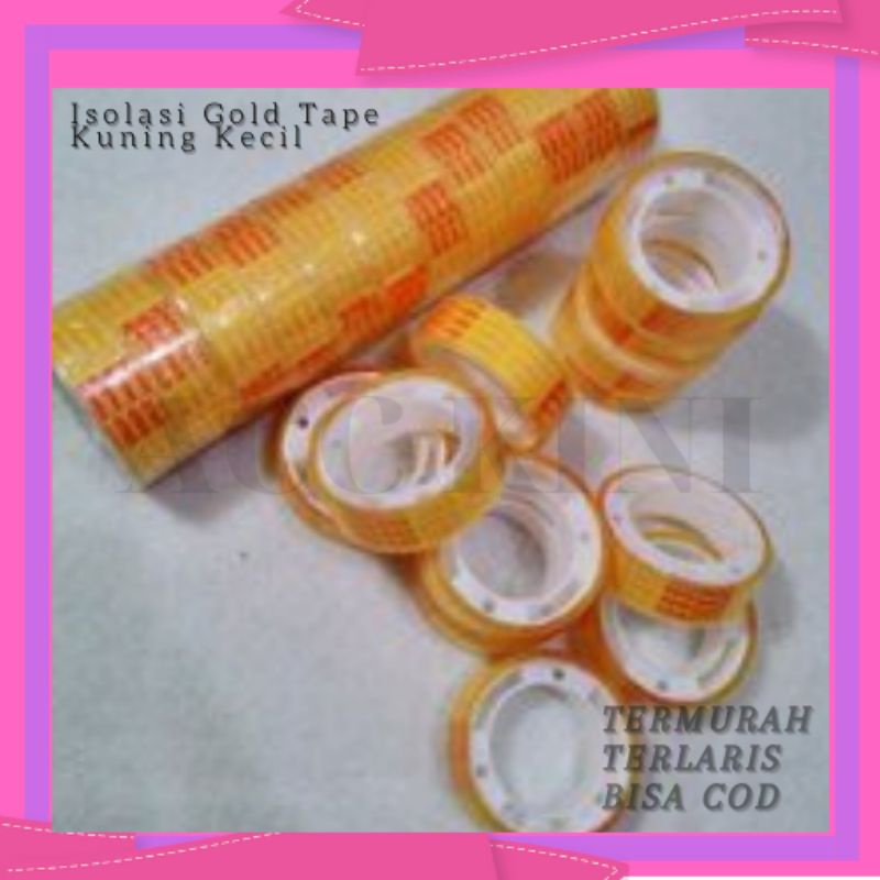 

AcccKini - Isolasi Gold Tape Kuning Kecil Bening Solatip Kecil Mini Serbaguna Termurah