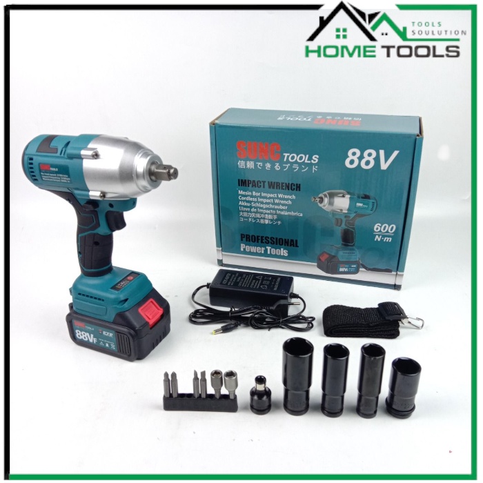 Jual Impact Wrench 1 Baterai 88 Volt Torsi Besar 600Nm Pembuka Baut Ban ...