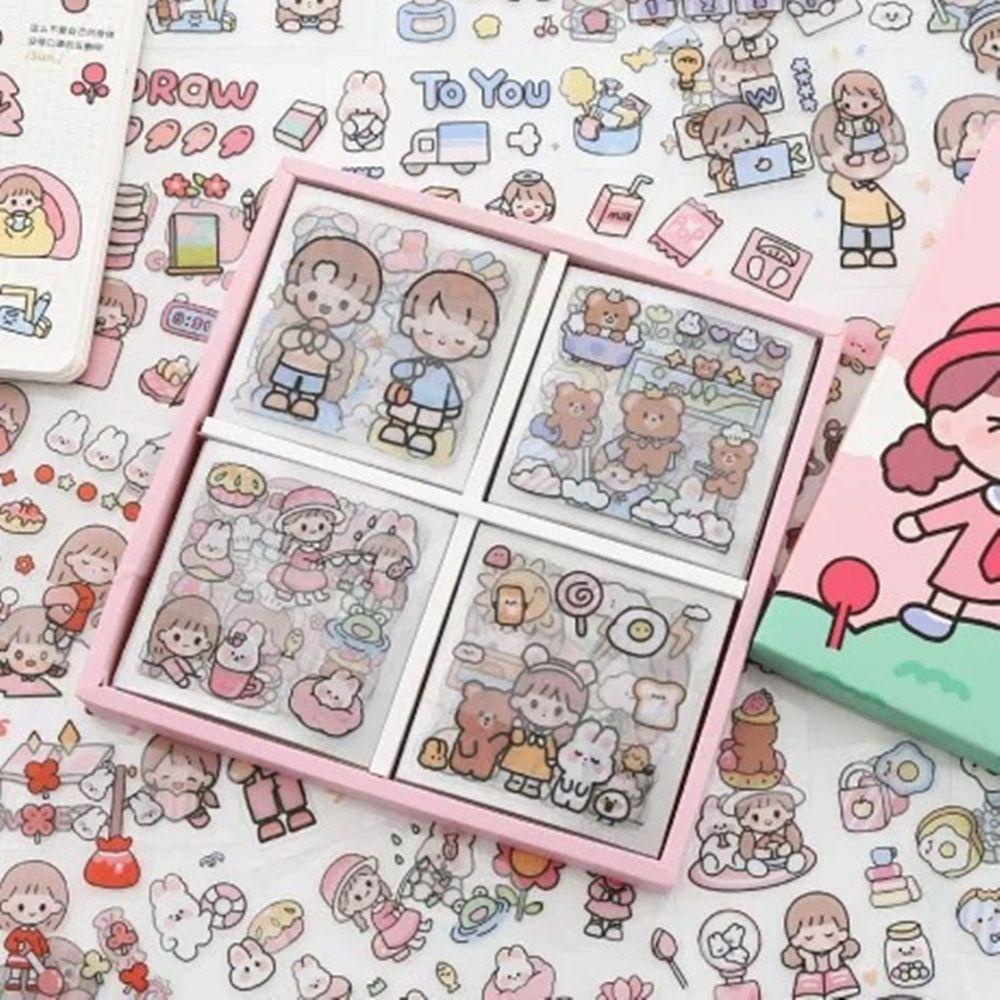 R-flower Stationery Stiker Pembuatan Kartu Stationery Album Planner Jurnal PET Stiker Hias