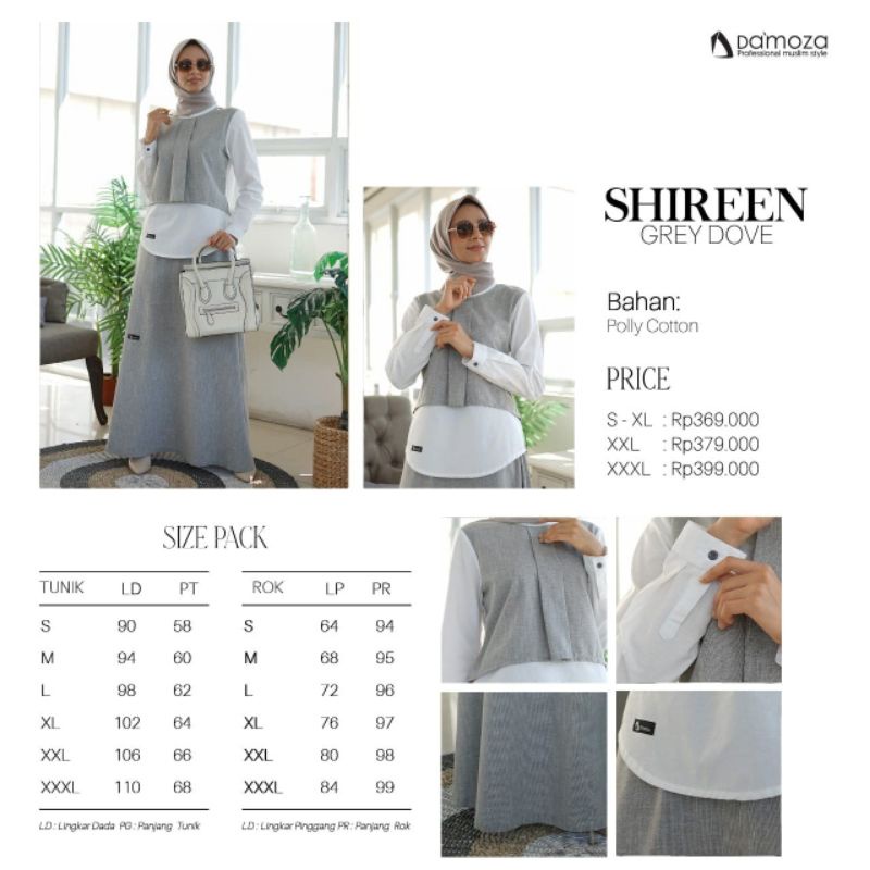Shireen Grey Dove Gamis Damoza