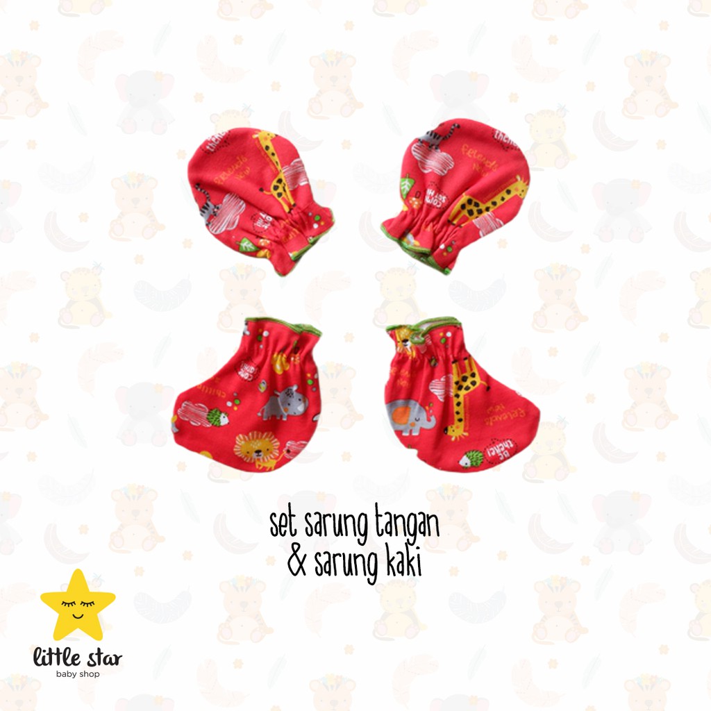 Set Sarung Tangan Sarung Kaki Bayi Y-lin Print