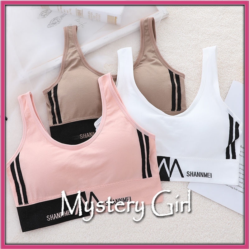 Mysterygirl - [MURAH] Bra Sport Seamless Bra Remaja Push Up Bra Wanita Tanpa Bra Kawat Pakaian Dalam Fitness Korea Gym COD