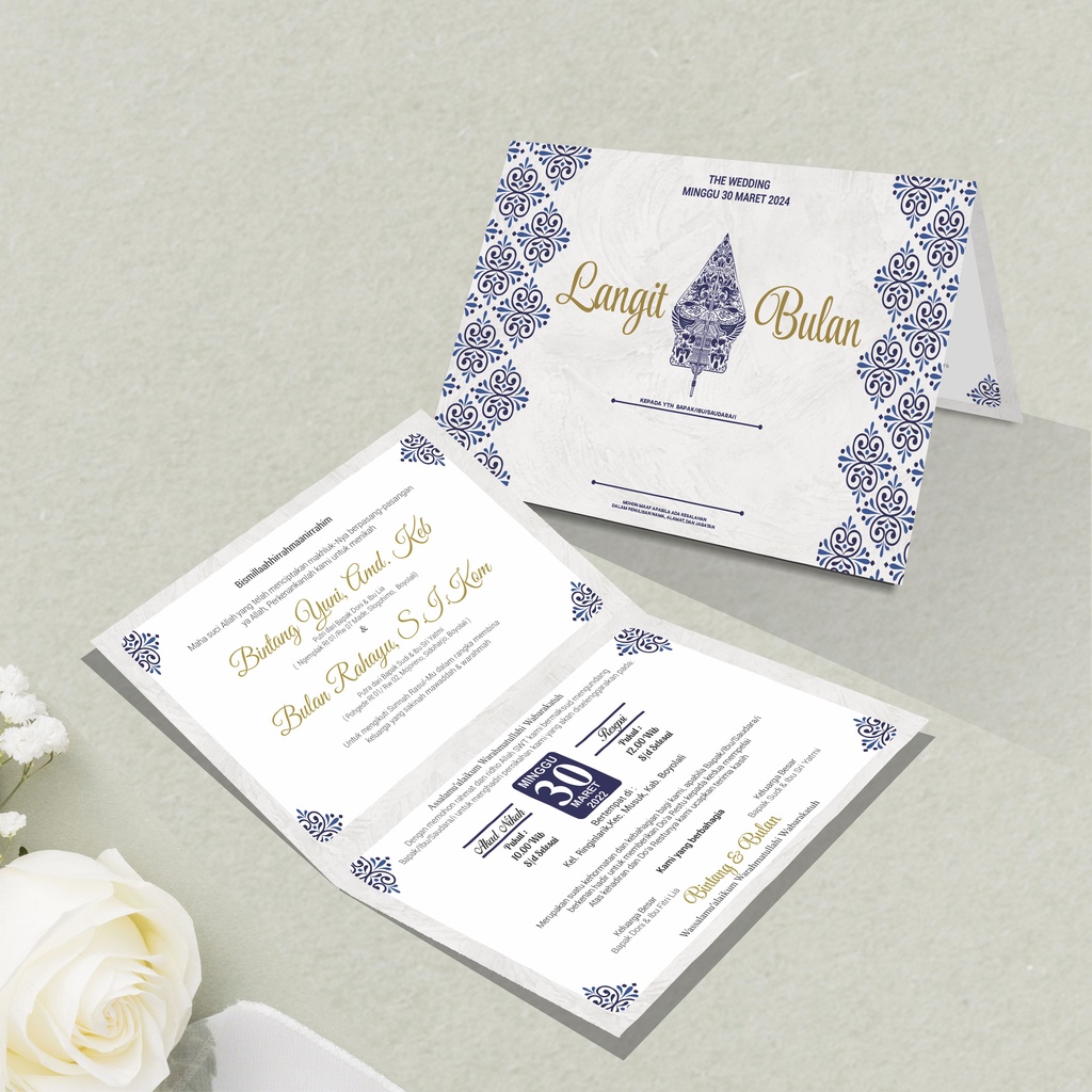 Undangan pernikahan wayang adat jawa modern, Jasmine Glossy Glitter