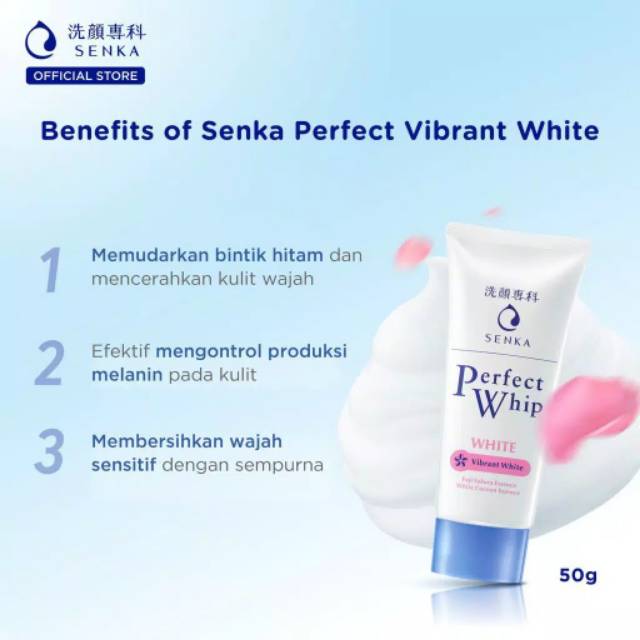 Senka Perfect Whip Vibrant white facial wash 50gr / 100gr