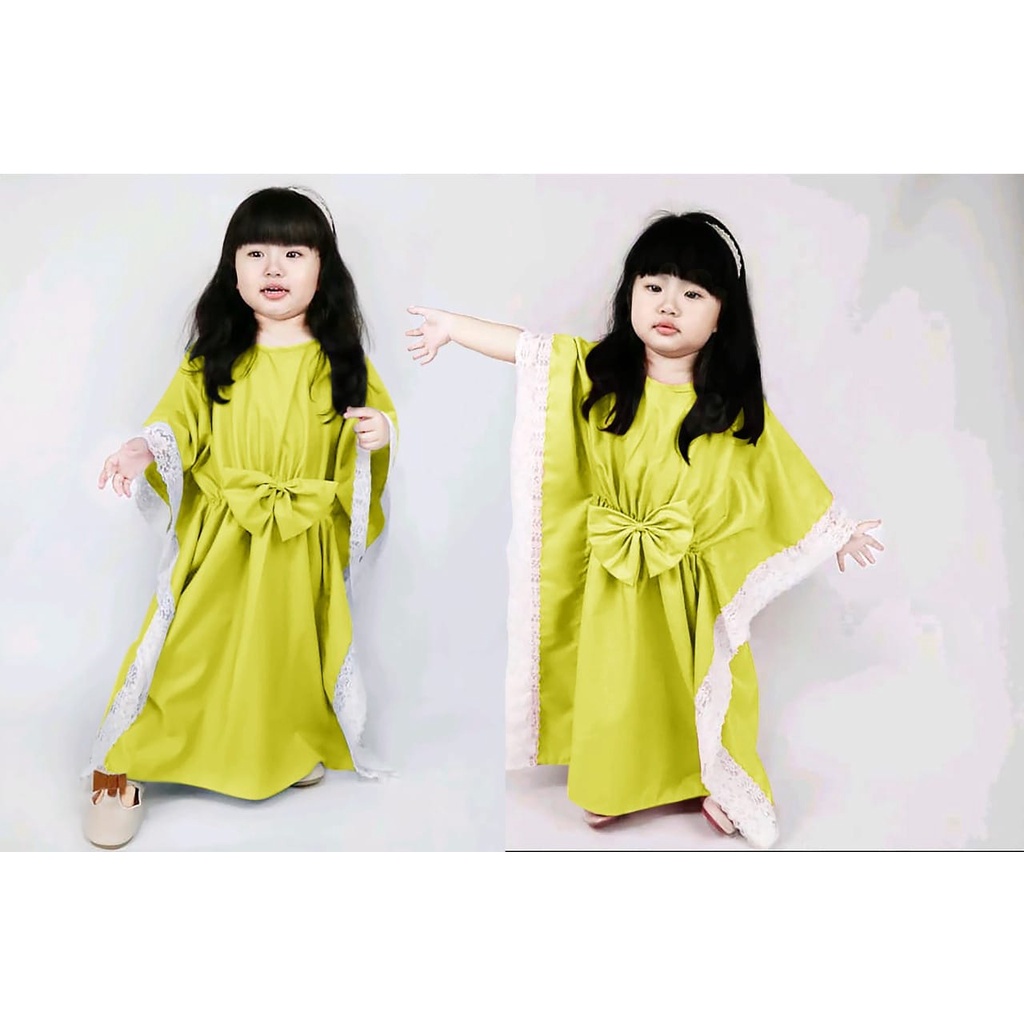 Baju Pesta Gamis Kaftan Anak Perempuan Muslim Lucu Adem Mewah Trandy Model Terbaru 2022 Dress Gaun K