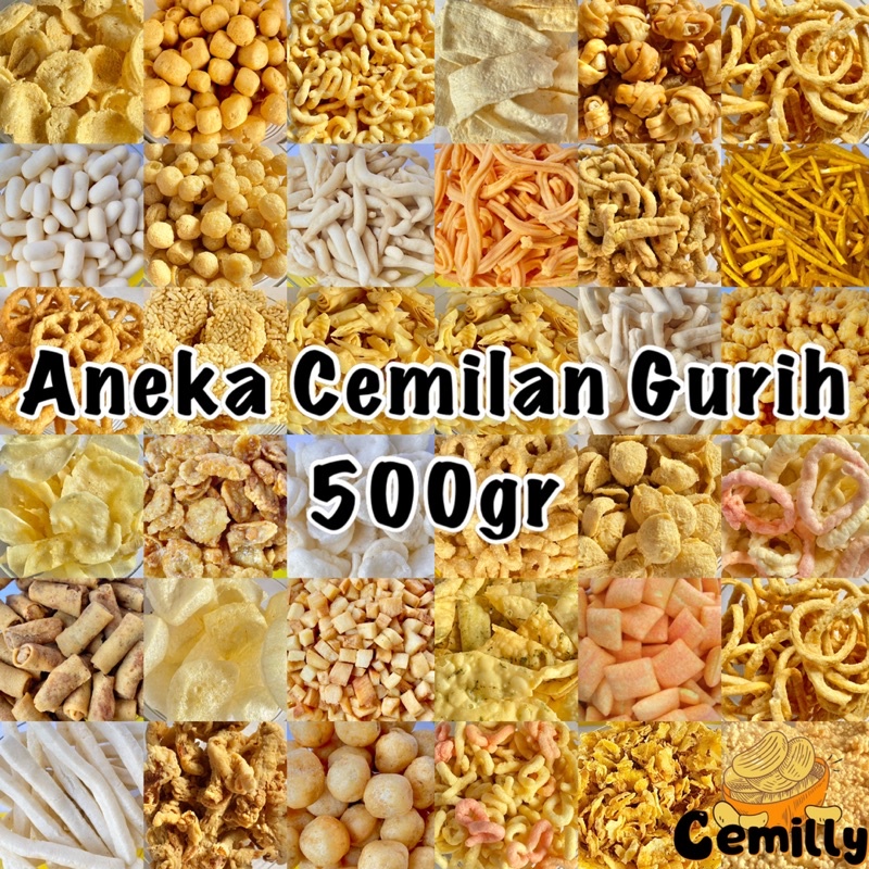 

[CEMILLY] 500gr Aneka Cemilan Gurih Snack Kiloan