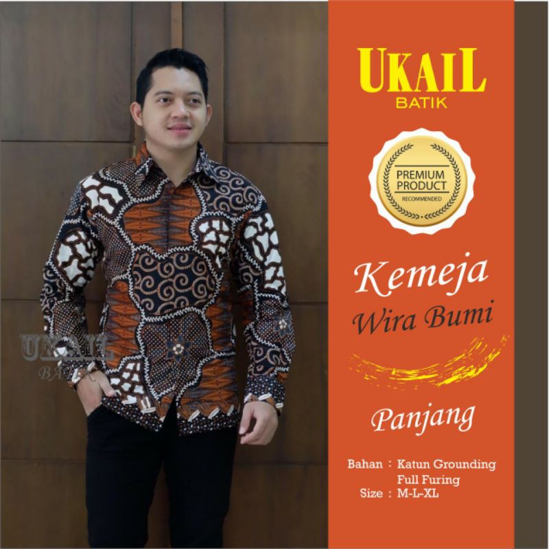 Kemeja Batik Pria Exclusive Batik Pria Lengan Panjang Baju Batik Lapis Furing Batik WIRA BUMI