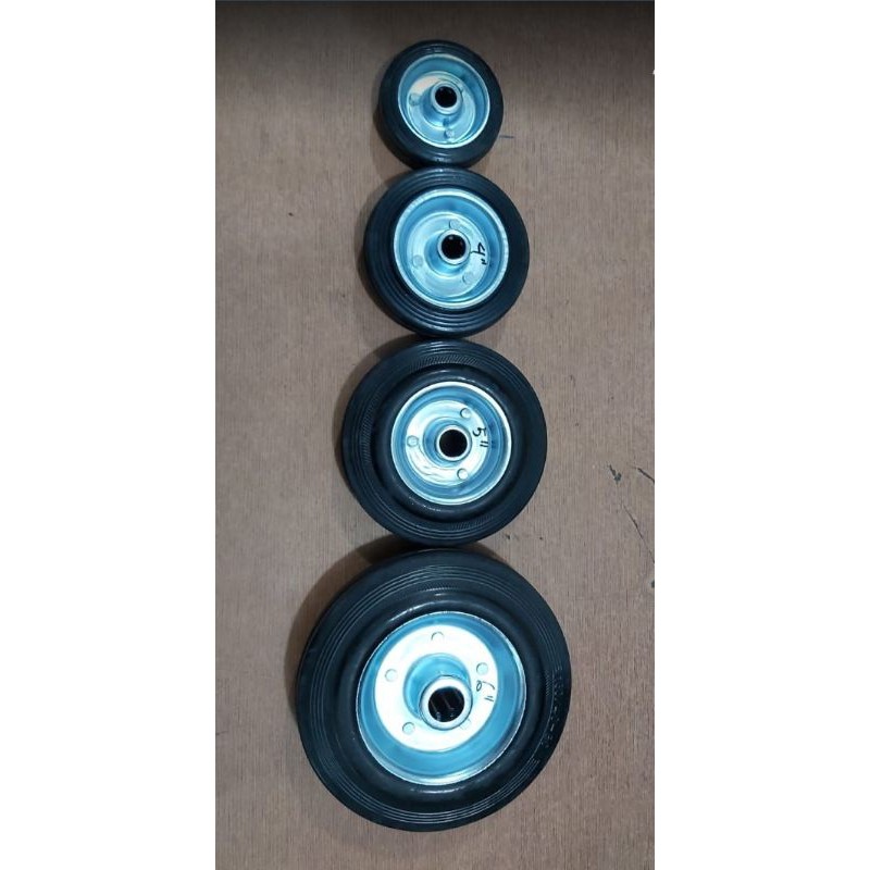 5" roda troli karet /roda etalase/ roda gerobak 5inch.wheel only
