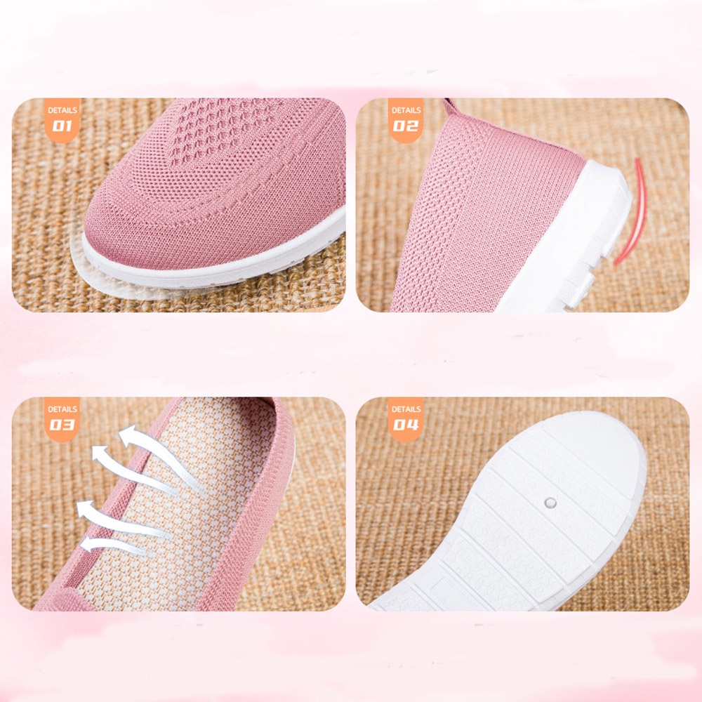 Sepatu wanita sneakers 2022 Sepatu olahraga rajutan terbang sports shoes Bahan Full Karet Anti Licin