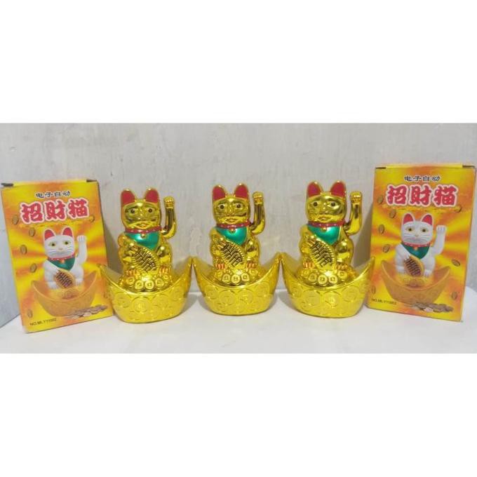 Jual Patung Kucing Hoki Lucky Cat Cm Sedang Uang Emas Shopee