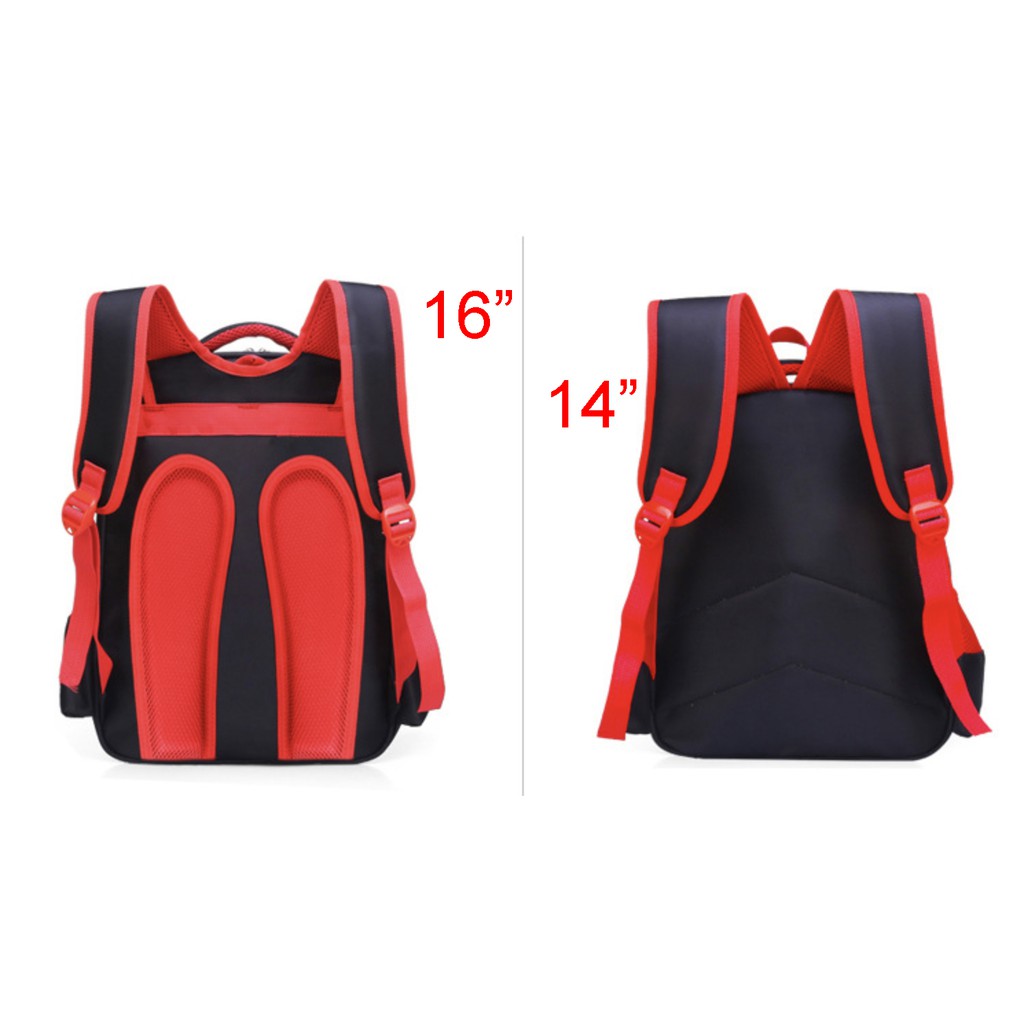 WWH01 Tas Anak Sekolah SD Ransel 3D Size 14&quot; - 16&quot; Besar Avengers Spiderman Batman Captain Impor TKM