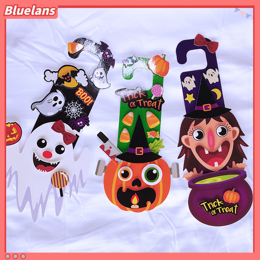Stiker Dinding Decal Desain Kartun Halloween 3D Untuk Dekorasi Rumah
