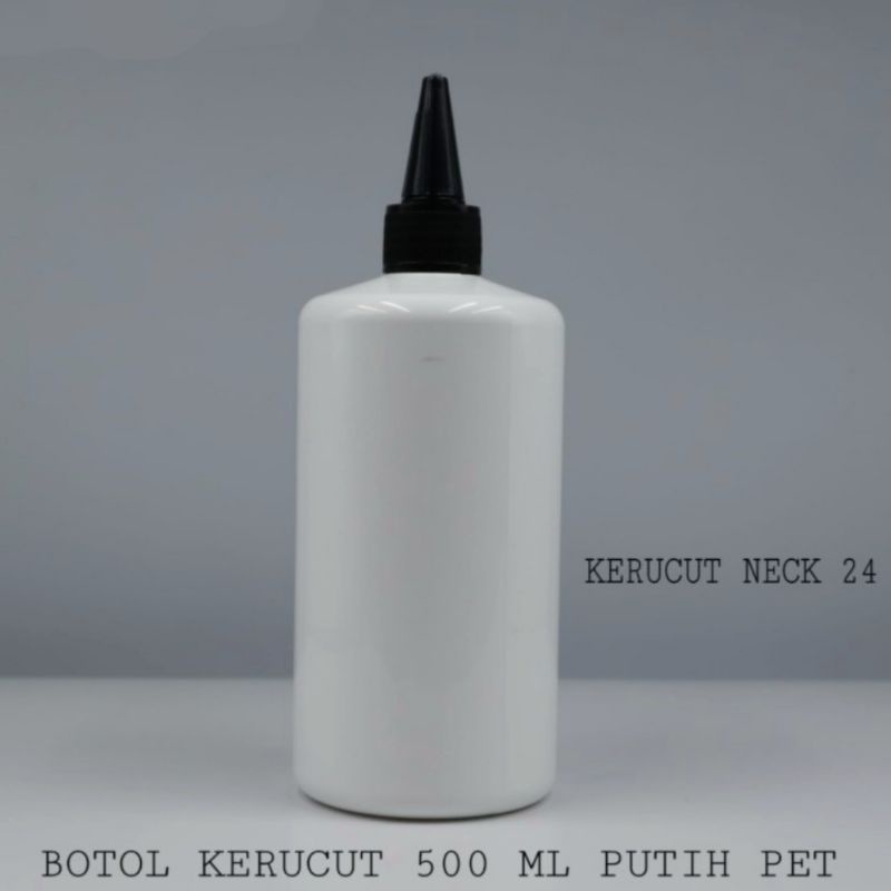 Botol Krucut 500ml putih Pet / botol pet 500ml putih Tutup Krucut