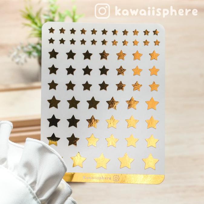 

Buruan Basic Shape Gold / Silver / Hologram Foiled |Planner Journal Sticker - Heart, Gold Bagus