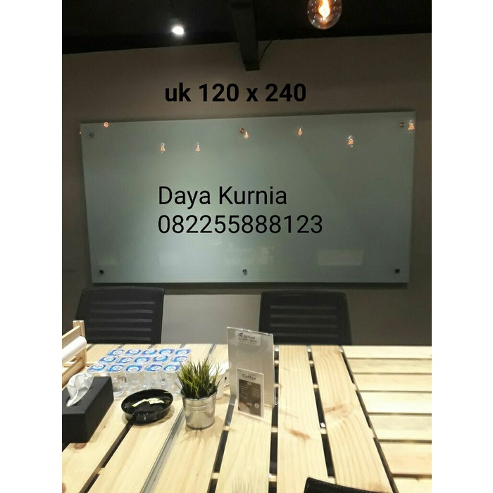 

Promo! Papan tulis kaca gantung / hanging glassboard uk 120cm x 240cm promo