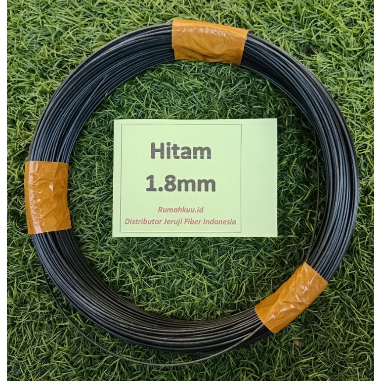 Ruji Fiber 1. 8mm hitam untuk sangkar, dongdang, layangan naga dll