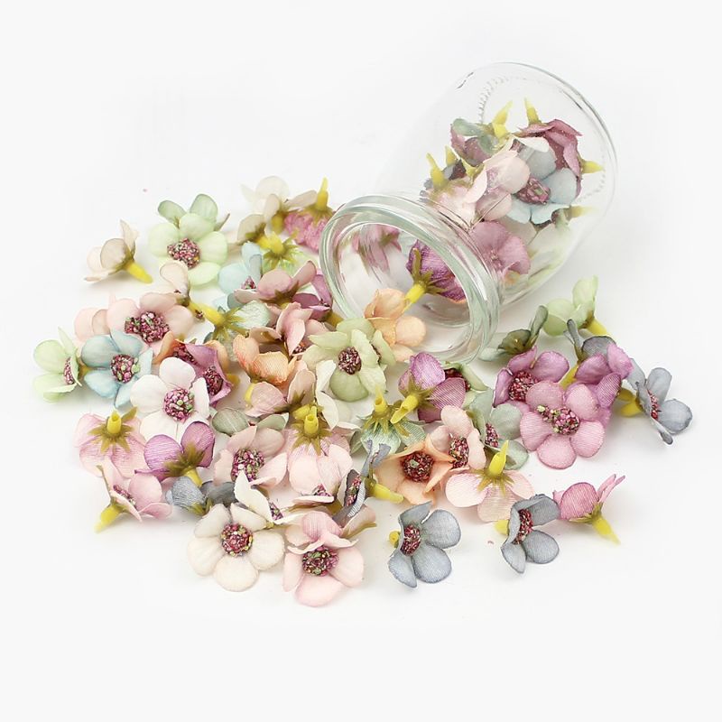 BUNGA ARTIFICIAL MINI KELOPAK BUNGA DAISY FLOWER FORGET ME NOT KEPALA BUNGA PLASTIK MAHAR FOTO PROPS-2