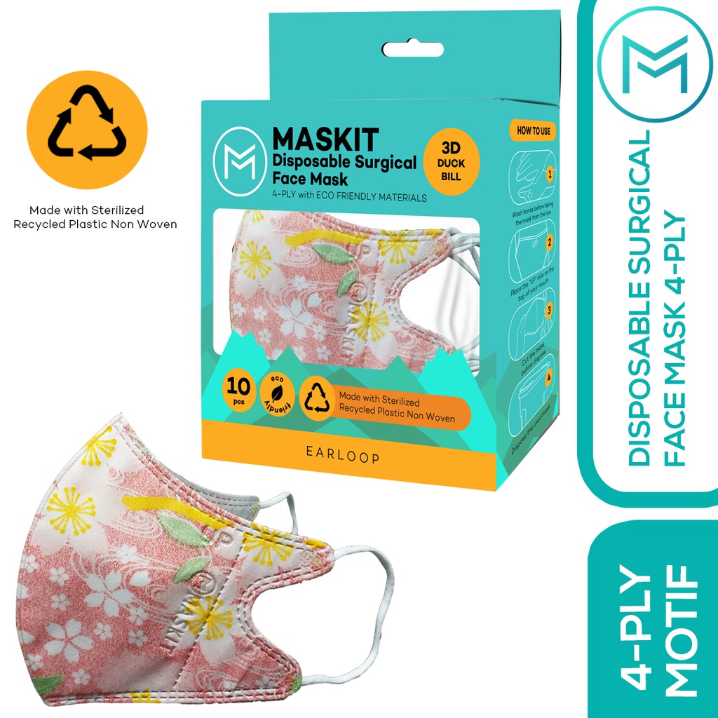 Murah Masker 4ply Duckbill Warna - Maskit Ramah Lingkungan Earloop & Hijab