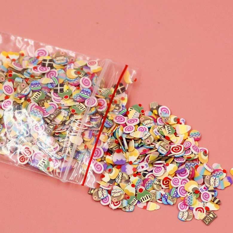 OLOEY Hiasan Kuku Nail Art Tips Filler Slime Fruit 1000pcs - WJ079A-C