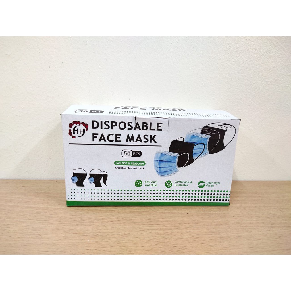 IDOLMART Masker Disposable Earloop 3 PLY isi 50 Pcs/Anti Bakteri Masker Surabaya