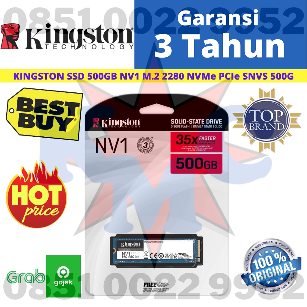 KINGSTON SSD 500GB NV1 M.2 2280 NVMe PCIe SNVS 500G