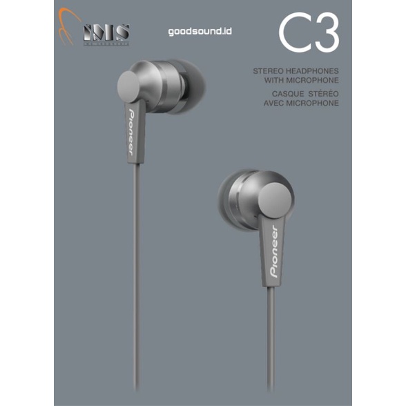ORIGINAL ASLI PIONEER EARPHONE IN EAR SE C3T GARANSI RESMI IMS 1 TAHUN