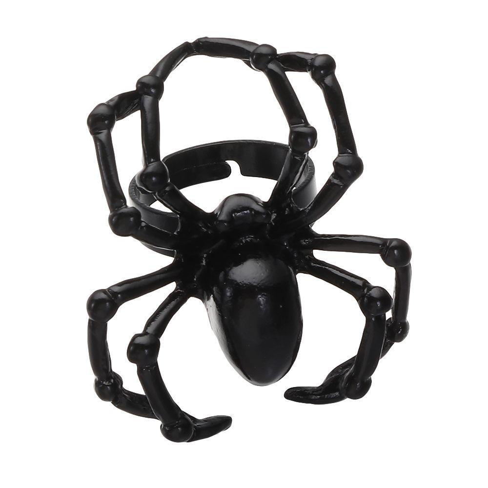 Top Spider Cincin Pernikahan Vintage Janji Pernikahan Biker Rock Stainless Steel Hip Hop Halloween