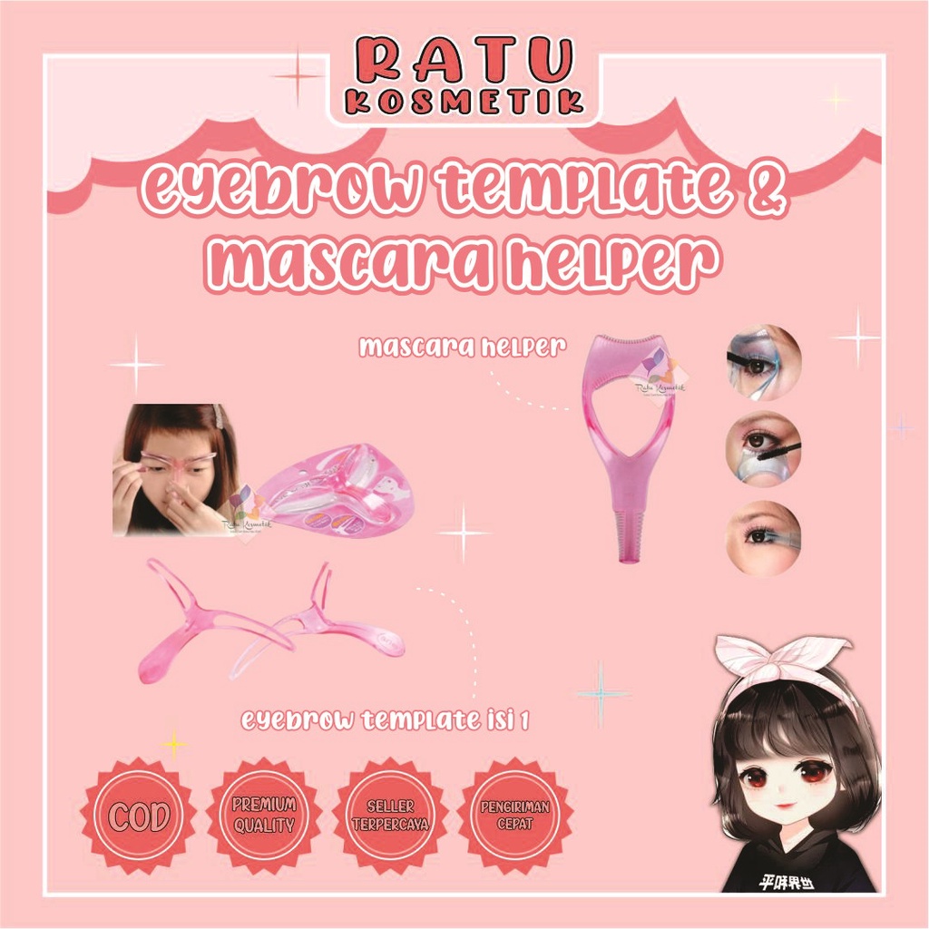 ❤ RATU ❤ Eyebrow Template | Cetak Alis Gagang 1 | Mascara Helper Alat Bantu Pakai Maskara Mini Brow Class