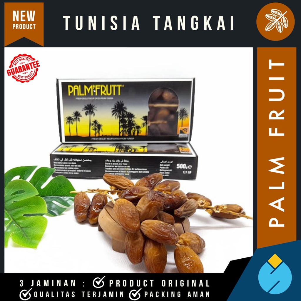 

KURMA TUNISIA TANGKAI PALM FRUIT 500GR / DEGLET NOUR BRANCHED BARARI / BARARI DATES