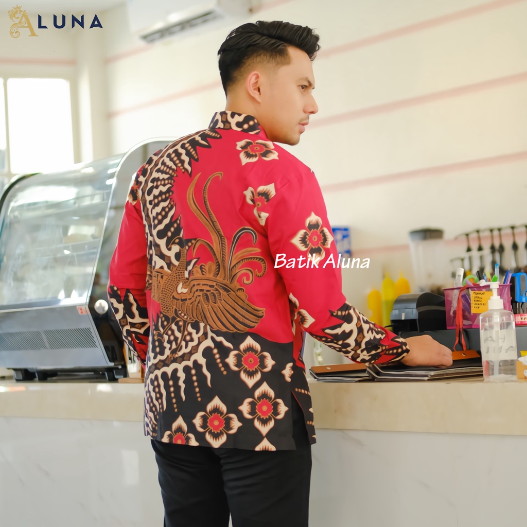 KEMEJA BATIK PRIA LENGAN PANJANG PREMIUM REGULAR MODERN BATIK ALUNA PCW 082