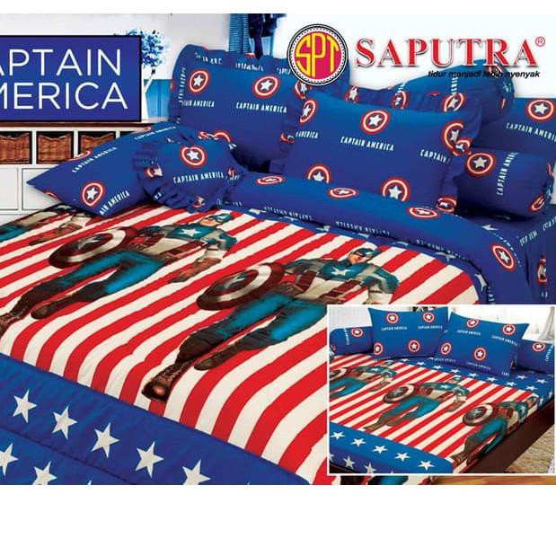 _ S9C Saputra Sprei 160x200 Captain America / Seprai No 2 