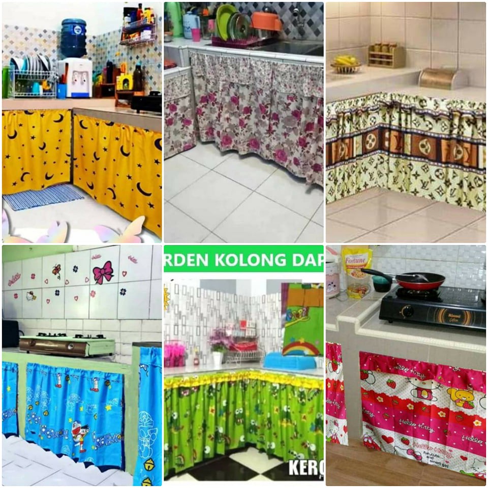 GORDEN KOLONG DAPUR MURAH MINIMALIS | TIRAI HORDENG KOLONG DAPUR SHABBY PINK BIRU MERAH RUMBAI PONI MOTIF KARAKTER POLOS BIRU GRATIS ONGKIR BISA COD